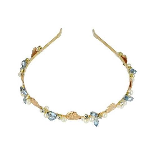 Diadeem Facet Parel Kralen Schelp Strass Grijs Goud Wit, Sieraden, Tassen en Uiterlijk, Uiterlijk | Haarverzorging, Verzenden