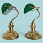 Bankierslamp (2) - Verguld messing - Vintage 80s/90s