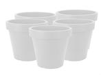 Set van 5 stuks Kunststof Bloempot Wit Ø29cm Dubbelwandig, Tuin en Terras, Bloempotten, Ophalen of Verzenden, Nieuw