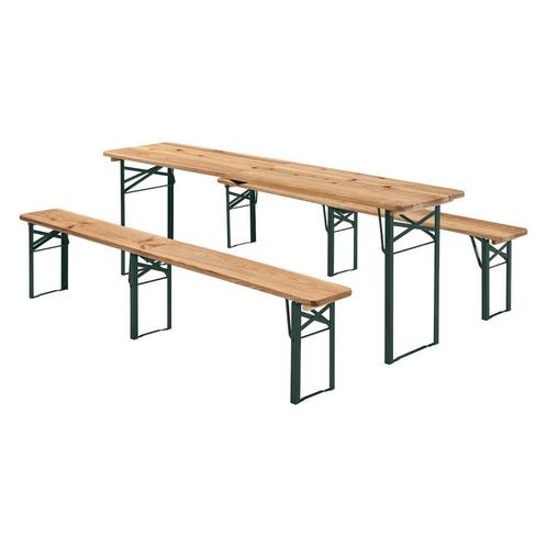 Houten Biertafelset / Bierbank Passau - 3-delig - Inklapbaar, Tuin en Terras, Tuinbanken, Nieuw, Verzenden