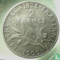 Frankrijk 2 francs 1900, Postzegels en Munten, Munten | Europa | Niet-Euromunten, Losse munt, Goud, Zilver, Frankrijk, Verzenden