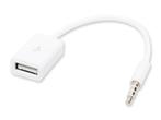 Mini Jack 3,5mm naar USB Female - 15 cm - Wit, Ophalen of Verzenden, Nieuw