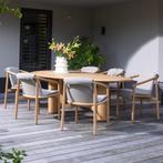 Capri Tess barrel dining tuinset 7 delig 240x110xH75 teak 4, Tuin en Terras, Tuinsets en Loungesets, Ophalen of Verzenden, Nieuw