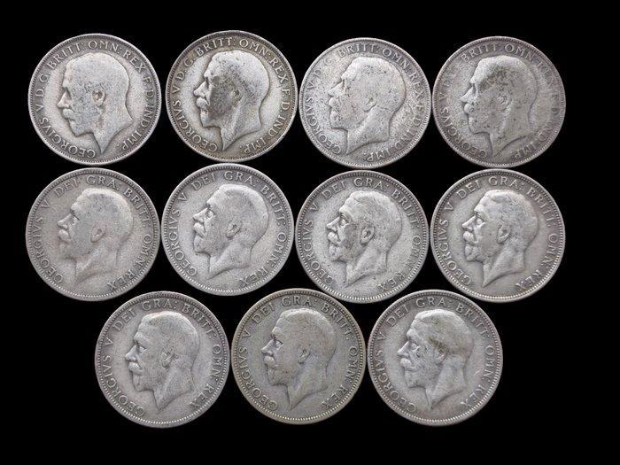 Verenigd Koninkrijk. George V. 1 Florin (11 coins) (Zonder, Postzegels en Munten, Munten | Europa | Niet-Euromunten