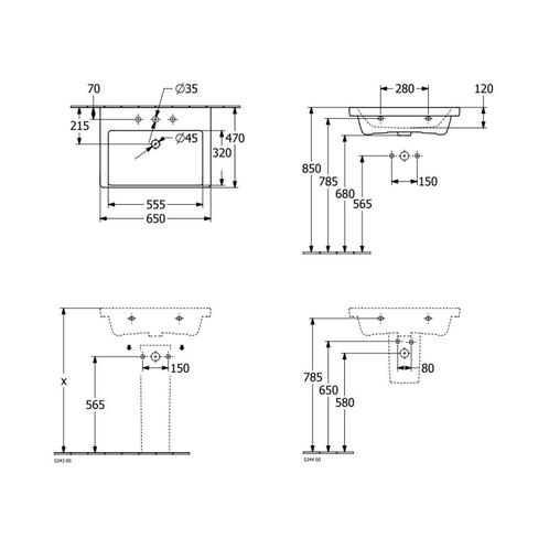 Wastafel Villeroy & Boch Subway 3.0 Met CeramicPlus 1, Doe-het-zelf en Verbouw, Sanitair, Ophalen of Verzenden