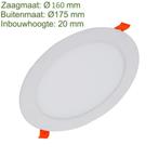LED Inbouw Downlight 12W Slim | Ø160mm 1000lm, Ophalen of Verzenden, Nieuw, Kunststof