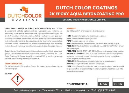 DCC 2K Epoxy Aqua Betoncoating RAL 9016 | Verkeerswit, Doe-het-zelf en Verbouw, Verf, Beits en Lak, Verf, Wit, Nieuw, Verzenden