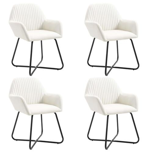 vidaXL Eetkamerstoelen 4 st stof crèmekleurig, Huis en Inrichting, Stoelen, Nieuw, Verzenden