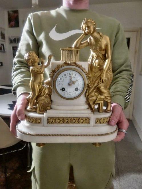 Tafelklok Lodewijk XVI-stijl - Verguld brons - 1850-1900 -, Antiek en Kunst, Antiek | Klokken