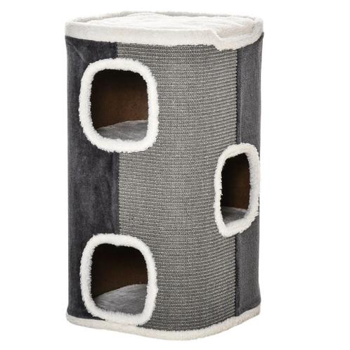 TRUUSK Kattenboom Krabton Met 3 Niveaus, Spaanplaat, Fluweel, Dieren en Toebehoren, Katten-accessoires, Nieuw, Verzenden