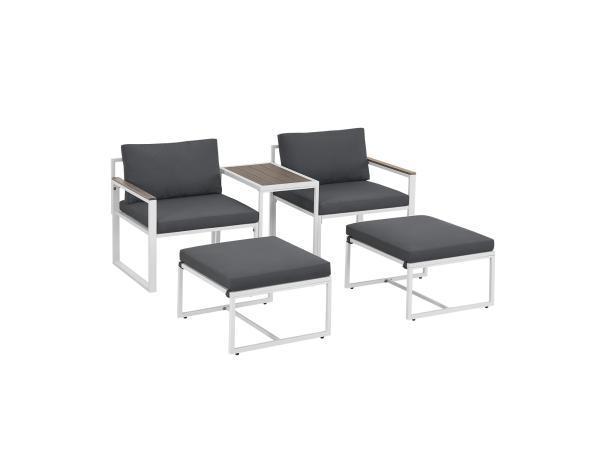 Veiling - Tuinset / Loungeset Bari - 5-delig - Donkergrijs, Tuin en Terras, Tuinsets en Loungesets