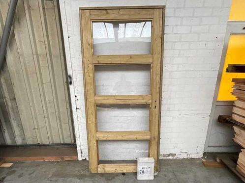 Veiling - Hillhout enkele deur in kozijn met ramen 102x218cm, Doe-het-zelf en Verbouw, Deuren en Horren