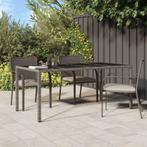 vidaXL Tuintafel 190x90x75 cm gehard glas en poly rattan, Verzenden, Nieuw