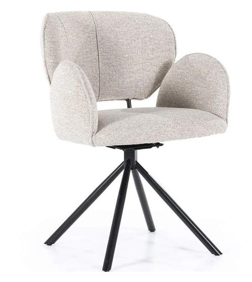 Stoel Rosalin - Taupe Moon - 96120 - eetkamerstoelen, Huis en Inrichting, Stoelen, Nieuw, Stof