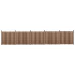 WPC Schuttingpaneel 11 planken met palen 185x932 cm bruin, Tuin en Terras, Verzenden, Nieuw