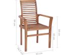 vidaXL - Eetkamerstoelen - stapelbaar - 2 - st - massief -, Verzenden, Nieuw