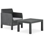 vidaXL 2-delige Loungeset met kussen PP rattan, Tuin en Terras, Tuinsets en Loungesets, Verzenden, Nieuw, 2 zitplaatsen, Loungeset