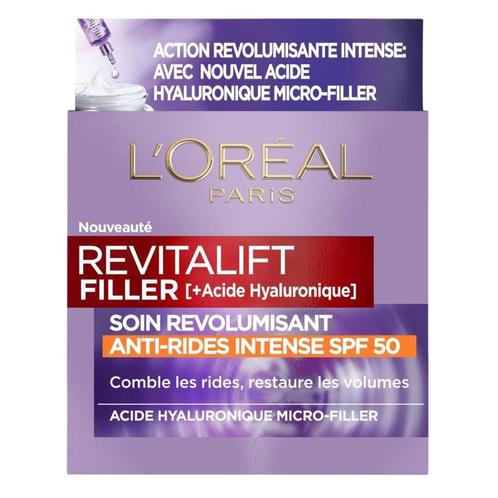 LOréal Paris Revitalift Filler SPF50 Anti-Aging Dagcrème, Sieraden, Tassen en Uiterlijk, Uiterlijk | Lichaamsverzorging, Nieuw