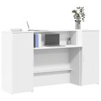 vidaXL Receptiebalie 180x50x103,5 cm bewerkt hout wit, Huis en Inrichting, Bureaus, Verzenden, Nieuw