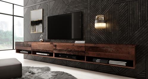 TV-Meubel Asino - Old wood - 280x31x30cm - TV kast, Huis en Inrichting, Kasten | Televisiemeubels, 25 tot 50 cm, Nieuw, Overige materialen
