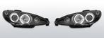 Koplampen Peugeot 206 02- + S16 (98-01)  Halo Rims zwart, Nieuw, Ophalen of Verzenden, Peugeot