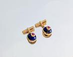 Manchetknopen - 18 karaat Geel goud - Lapis lazuli, Sieraden, Tassen en Uiterlijk, Antieke sieraden