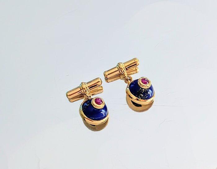 Manchetknopen - 18 karaat Geel goud - Lapis lazuli, Sieraden, Tassen en Uiterlijk, Antieke sieraden