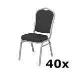 Stackchair Soul | 40x | Zwart | Stalen Frame Luxus, Verzenden, Nieuw in verpakking