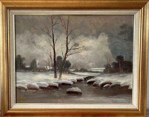Francis E. JAMIESON. (1895-1950) - Sheep in a winter, Antiek en Kunst, Kunst | Schilderijen | Klassiek