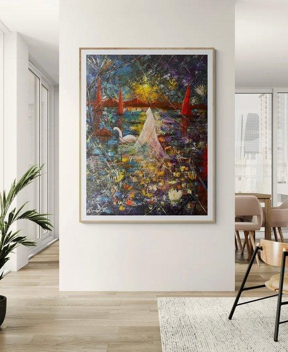 Miroslav Spadrna(Pintorcheco) - lady of the lake-dama de, Antiek en Kunst, Kunst | Schilderijen | Modern