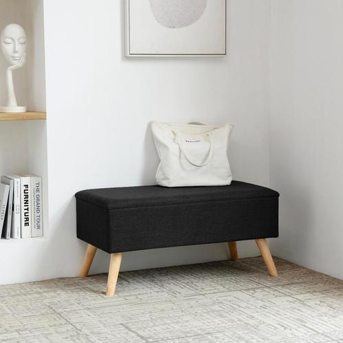 [en.casa] Bankje Salford met opbergruimte 79x39,5x39,5 cm zw, Huis en Inrichting, Banken | Sofa's en Chaises Longues, Nieuw, Verzenden