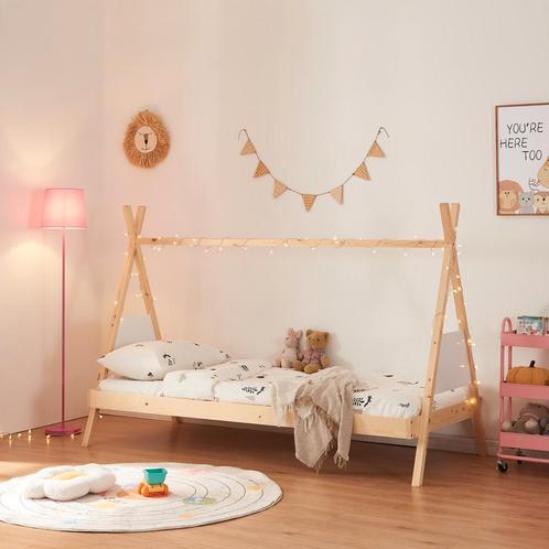 Kinderbed Siikajoki Tipi hoog uitvoering 90x200 cm naturel e, Huis en Inrichting, Slaapkamer | Bedden, Verzenden