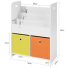 Kinderboekenkast met 3 Vakken en 2 Stoffen Opbergdozen, Verzenden, Nieuw