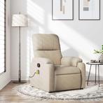 vidaXL Massagestoel microvezelstof crèmekleurig, Huis en Inrichting, Fauteuils, Verzenden, Nieuw