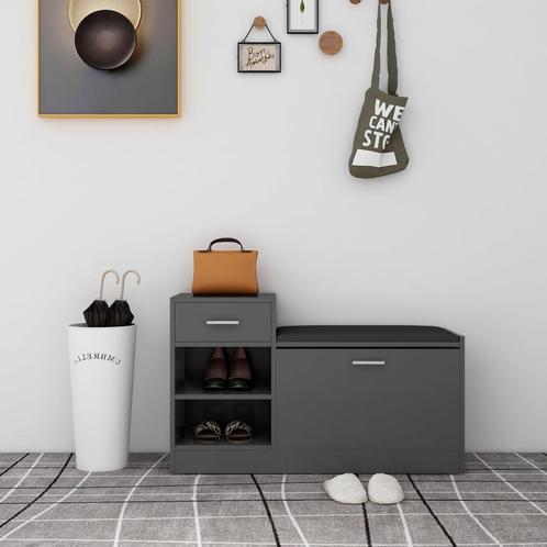 vidaXL Schoenenbank 94,5x31x57 cm bewerkt hout grijs, Huis en Inrichting, Kasten | Schoenenrekken, Nieuw, Verzenden