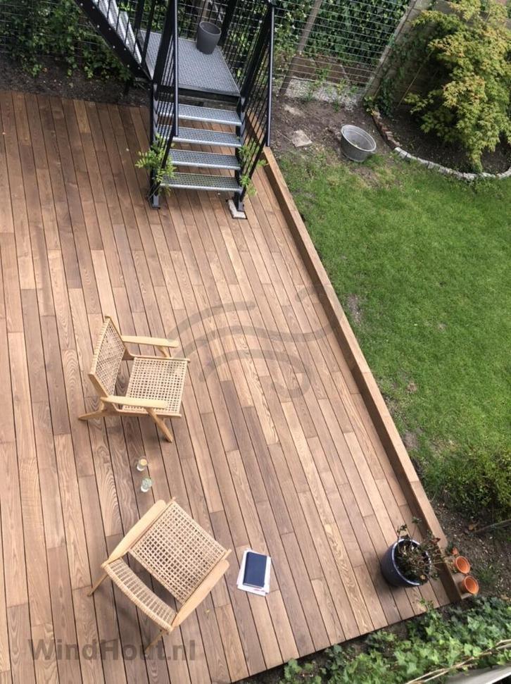 ! Vlonderplank Thermo ESSEN hardhout vs IPE Thermisch Grenen, Tuin en Terras, Tegels en Klinkers, Nieuw, 10 m² of meer, Hout, Verzenden