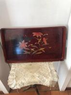 Dienblad - Hout, Prachtig groot dienblad, handgeschilderd, Antiek en Kunst