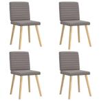 vidaXL Eetkamerstoelen 4 st draaibaar stof taupe, Huis en Inrichting, Stoelen, Verzenden, Nieuw