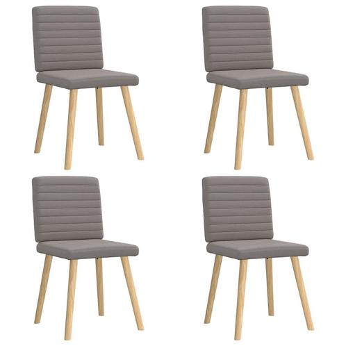 vidaXL Eetkamerstoelen 4 st draaibaar stof taupe, Huis en Inrichting, Stoelen, Nieuw, Verzenden