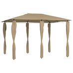 vidaXL Prieel met paalhoezen 160 g/m² 3x4x2,6 m taupe, Tuin en Terras, Partytenten, Verzenden, Nieuw