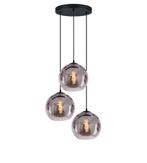 Hanglamp 3-Lichts Bol | Rookglas | Industrieel | Woonkamer, Verzenden, Nieuw, Glas, 75 cm of meer