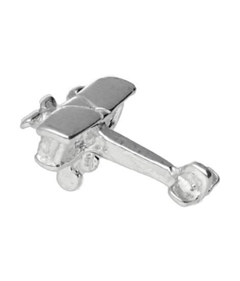 Zilveren Vliegtuig ketting hanger - dubbeldekker, Sieraden, Tassen en Uiterlijk, Kettinghangers, Verzenden