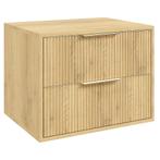 Wastafelkast Rimini 60 cm - Eiken -  Badmeubel met Lades, Verzenden, Nieuw, Wastafelkast