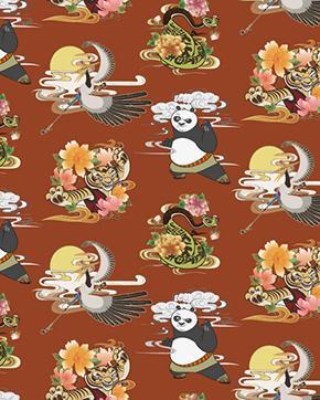 Jersey Digital Kung Fu Panda Terracotta, Hobby en Vrije tijd, Stoffen en Lappen, Bruin, Nieuw