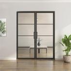 Dubbele stalen taatsdeur - 4 Vlaks - Helder glas*, Doe-het-zelf en Verbouw, Deuren en Horren, Minder dan 80 cm, Overige typen