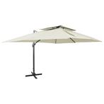 vidaXL Zwevende parasol met dubbele bovenkant zand 400x300, Verzenden, Nieuw, Meer dan 4 meter