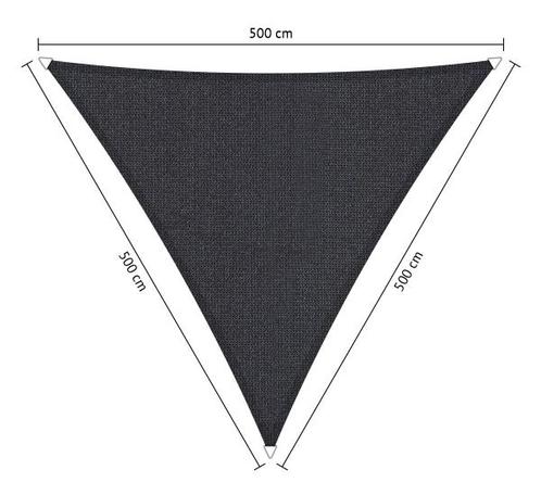 Premium schaduwdoek 5x5x5m driehoek waterdoorlatend Carb..., Tuin en Terras, Schaduwdoeken