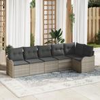 vidaXL 6-delige Tuinbankenset met kussens poly rattan, Tuin en Terras, Verzenden, Nieuw, Rotan