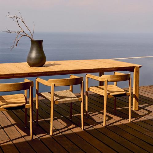 *WOONWINKEL* Kave Home Icaro Design Tuintafel Massief Teak 2, Tuin en Terras, Tuinsets en Loungesets, Nieuw, Verzenden