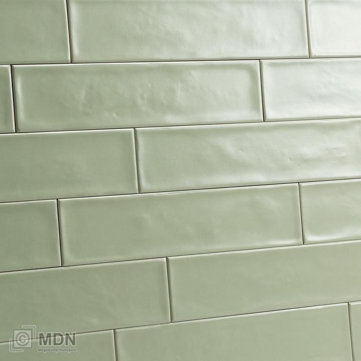 Handvorm tegels jade 7,5 x 30 cm mat groen, Doe-het-zelf en Verbouw, Tegels, Nieuw, Verzenden